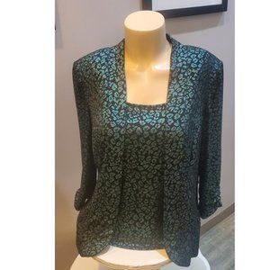 Alex Evenings 2 piece  cheeta print Twin Set